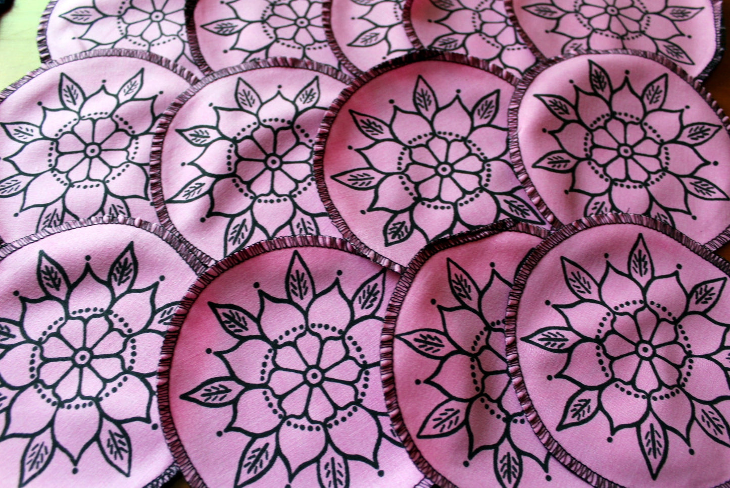 Flower mandala - screen printed sew on patch