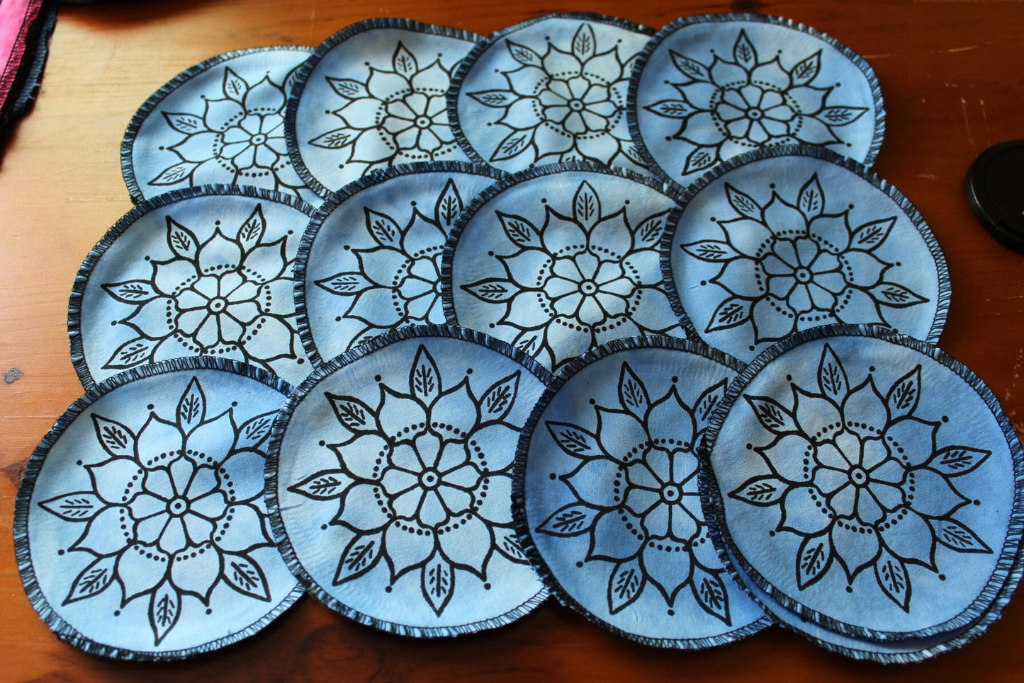 Flower mandala - screen printed sew on patch