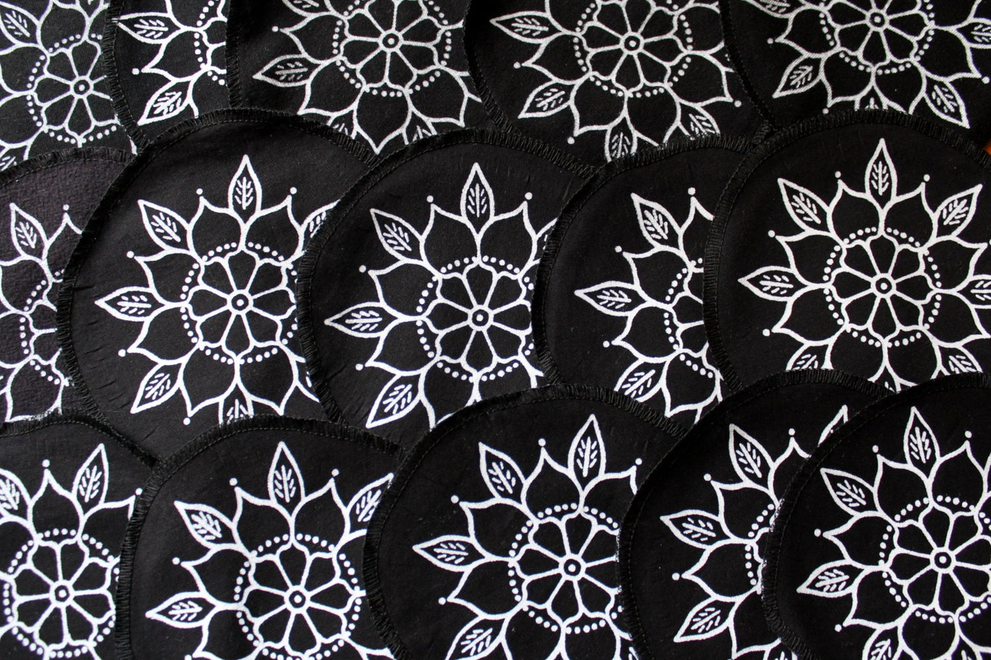 Flower mandala - screen printed sew on patch