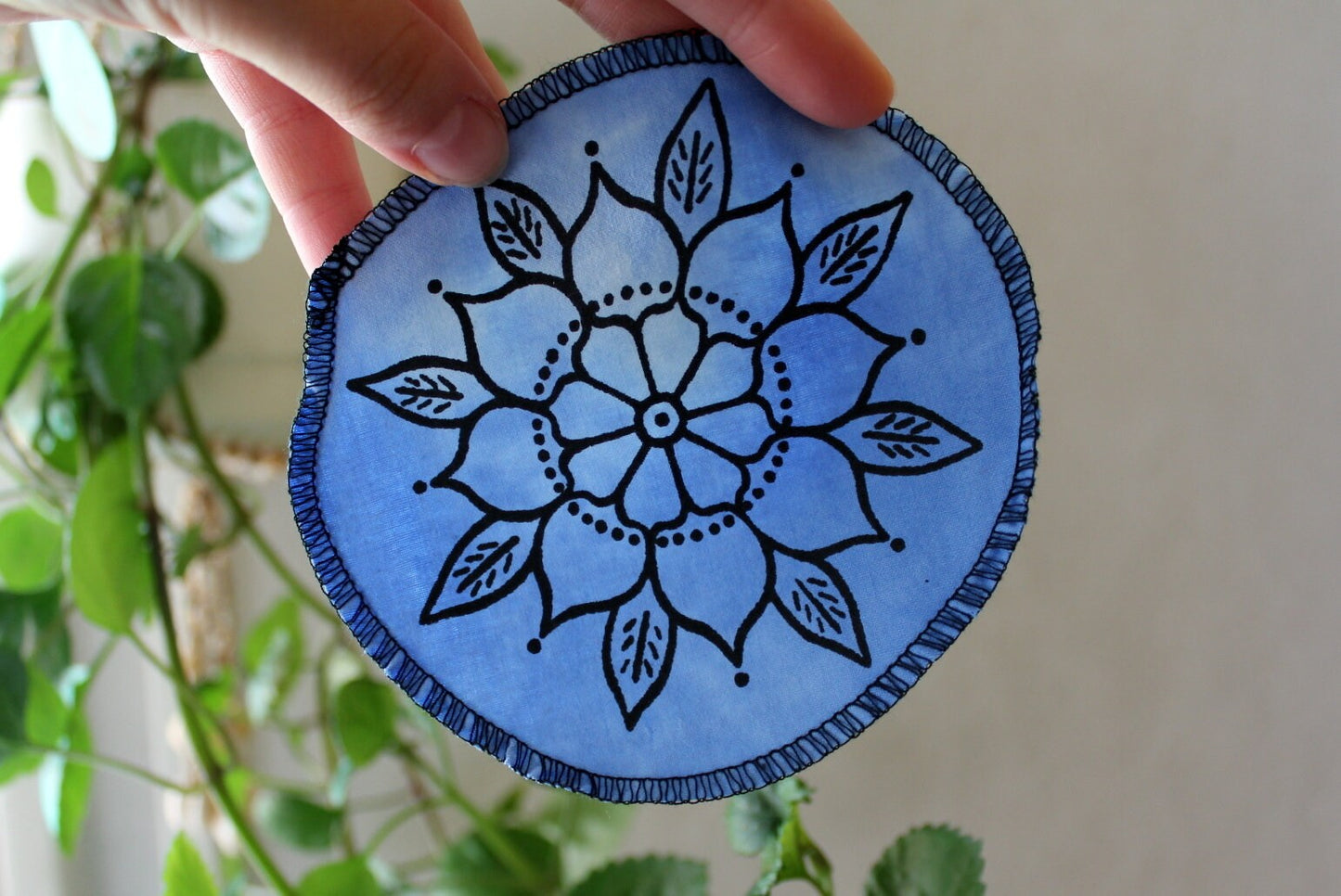 Flower mandala - screen printed sew on patch