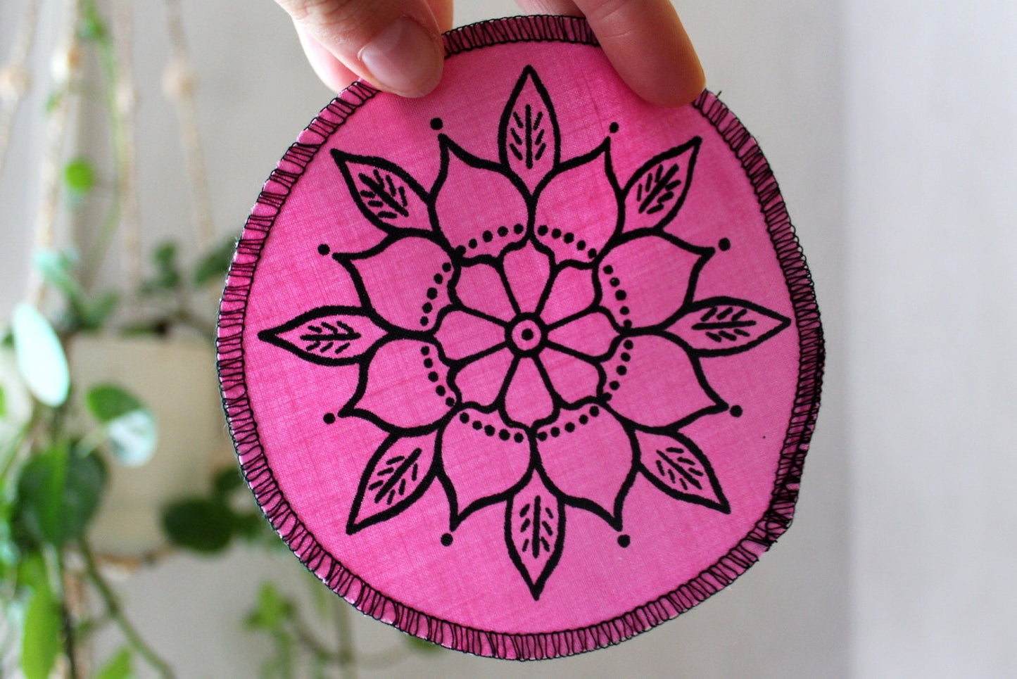 Flower mandala - screen printed sew on patch