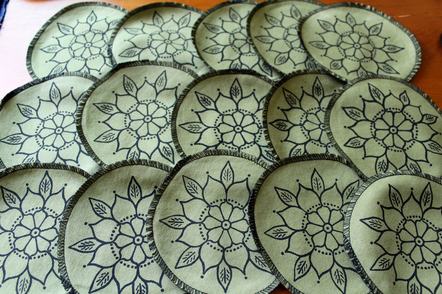 Flower mandala - screen printed sew on patch